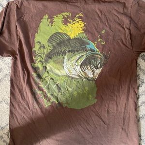 Al Agnew chest pocket short sleeve T-shirt size large brown